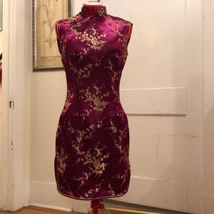 Yi Fang Qi Pao Dress with Mandarin Collar